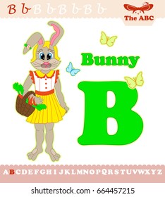 Letter B with bunny for ABC book