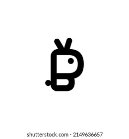 Letter B Bunny Cute Logo Design Stock Vector (Royalty Free) 2149636657 ...