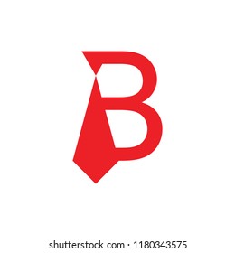letter b business man geometric necktie symbol vector
