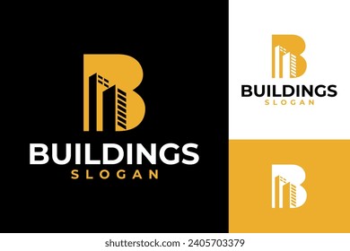 Letter B Business Office Building Logo Design