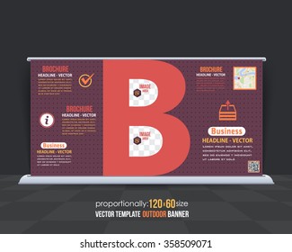 Letter B Business Theme Outdoor Banner Design, Advertising Vector Template 