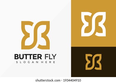 Letter B Butterfly Creative Logo Vector Design. Abstract emblem, designs concept, logos, logotype element for template.