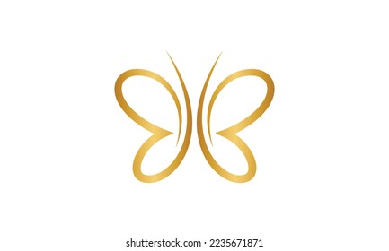 letter B butterfly, line art logo. Overlay transparent sheets style.