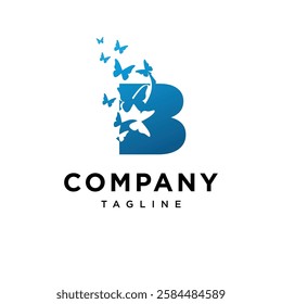 Letter B Butterfly Logo Icon Vector