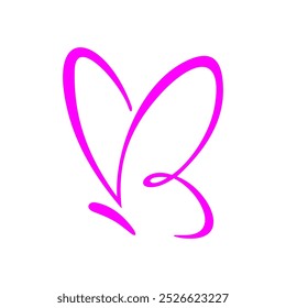 letter B for butterfly logo , simple and clean