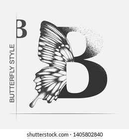 158 B Letter With Butterfly Silhouette Logo Images, Stock Photos ...