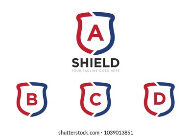 A letter, B letter, C letter, D letter, american shield logo and shield icon Vector design Template. Vector Illustrator Eps.10