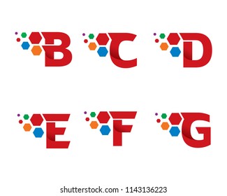 Letter B, C, D, E, F, G Template Design Vector, Emblem, Concept Design, Creative Symbol, Icon
