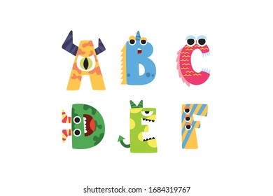 letter A B C D E F Vector Illustration Object