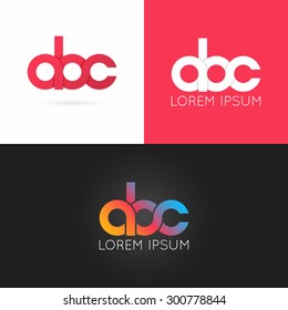 letter A B C logo alphabet design icon set background