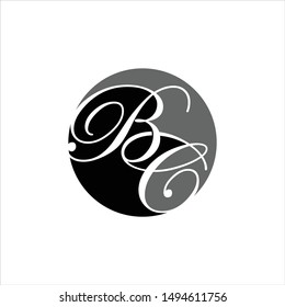 Letter B and C Logo. Script Text Symbol. Icon Vector Eps 10.