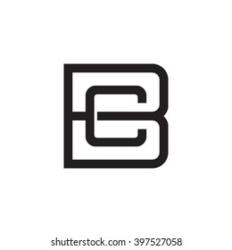 letter B and C monogram square shape logo black