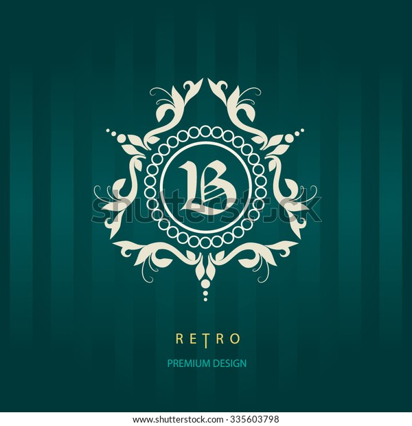 Letter B.\
Calligraphic elegant line art logo design. King place, boutique\
brand, real estate. Vector Logo\
Template.
