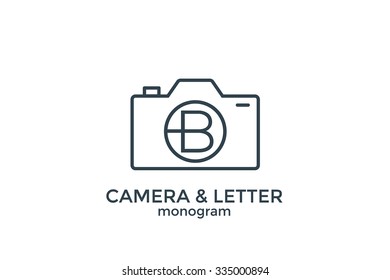 Letter B and camera monogram logo.