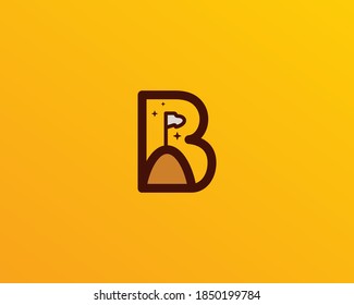 Letter B campsite logo template. Creative Letter B logo design