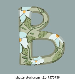 The letter "B". Can be used for various web resources. Floral print will decorate any design. Decorate your magazine, book or any web resource with this beautiful letter.