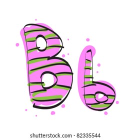 Letter B from candy alphabet. Vector illustration