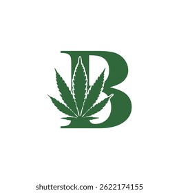 Letter B with Cannabis leaf