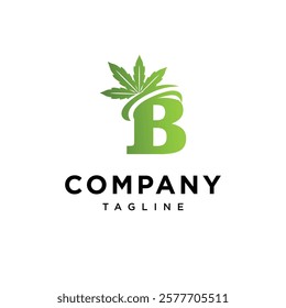 Letter B Cannabis Logo Icon Vector