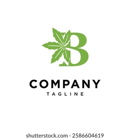 Letter B Cannabis Logo Icon Vector