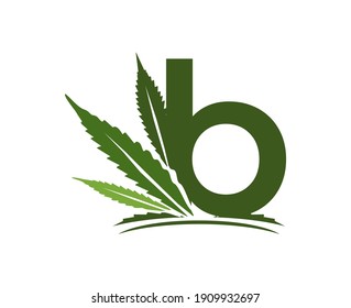 Letter B Cannabis Logo Template Marijuana Stock Vector (Royalty Free ...