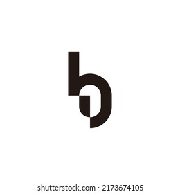 Letter b capsule outline geometric symbol simple logo vector