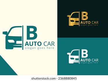 Plantilla de diseño de logotipo de coche de carta B Inspiración, Ilustración de vectores