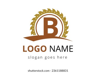 Letter B Carpenter Logo Design Vector Template.
woodworking logo design. Font emblem