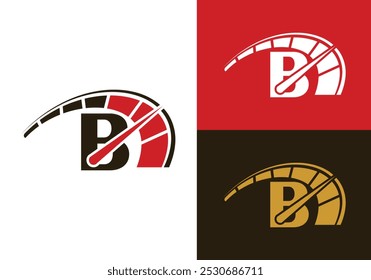 Letter B Cars Repair With Speedometer logo design template, Car Automotive company logo sign symbol.