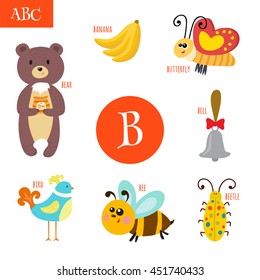 Letter B Cartoon Alphabet Children Bear Stock Vector (Royalty Free ...