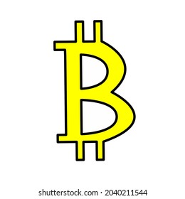 Letter B cartoon style icon vector. Isolated on white background.