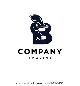 Letter B Cassowary Bird logo icon vector