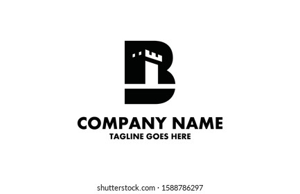 Letter B With Castle Vector Royalty Logo Design Inspirations