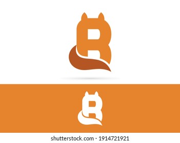 Logo-Design von Letter B. Vektorkombination von Tieren und Buchstaben