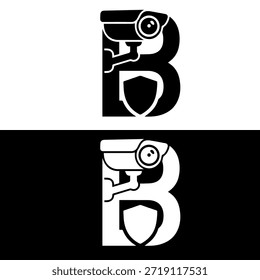 
Letra B cctv espía cámara logo símbolo emblema moderno diseño de Ilustración vectorial de Plantilla