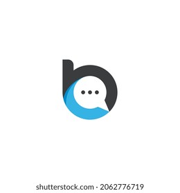 Letter B Chat Communication Logo Design Stock Vector (Royalty Free ...