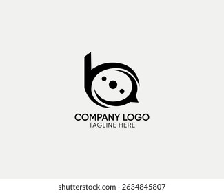 letter b chat logo, b communication icon, telecommunication, letter b communication, chat icon, minimal, modern, unique logomark