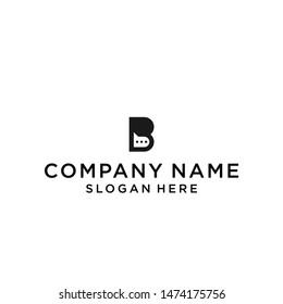 letter b chat logo design vector illustration template