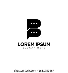 Letter B Chat Logo Design, Communication Logo Template