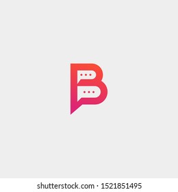 Letter B Chat Talk Logo Template Vector Design