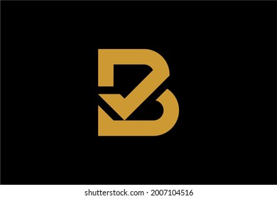 Letter B checklist outline logo design vector. Monogram B illustration design.