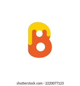 letter b cheese bread symbol logo vector 