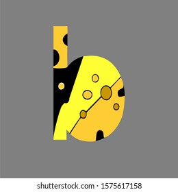 letter b cheese simple design logo
