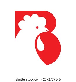 Letter B Chicken Logo Design