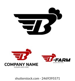 Letter B Chicken Logo Design