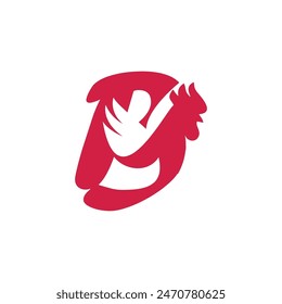 Letter B Chicken logo icon vector template.eps