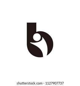 letter b with child symbol vector