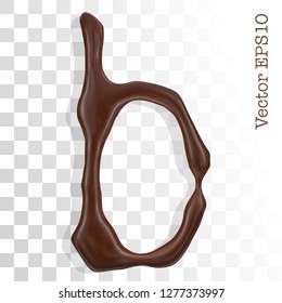 Letter b from chocolate droplets. Vector EPS 10.