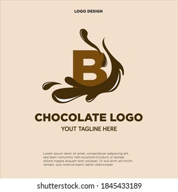 Letter B Chocolate logo template design in Vector illustration
