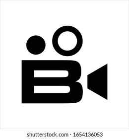 Letter B Cinema Logo Vector Stock Vector (Royalty Free) 1654136053